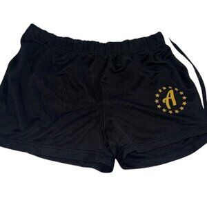 Mesh Athletic Shorts With A Logo Print In Black